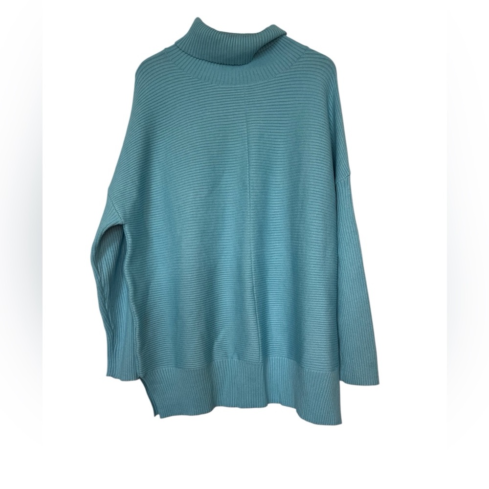 NWT Light Blue Ribbed Turtleneck Sweater- Size XL